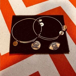 Two Alex and Ani Gold Packers Charm Bracelets